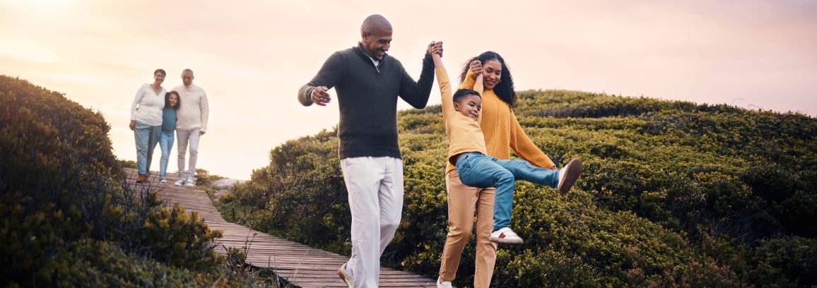 MultiGenerational Family Walking Together